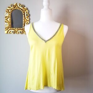 H&M Sleeveless top with metallic V-neck/XS